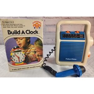 Lot -1984 Fisher Price My First am/fm Radio &  Microphone + Build a Clock
